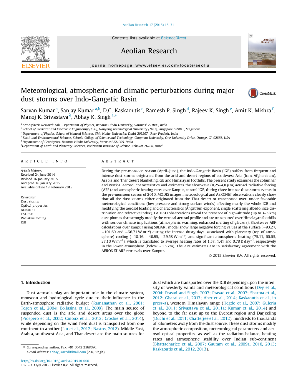 Meteorological, atmospheric and climatic perturbations during major dust storms over Indo-Gangetic Basin