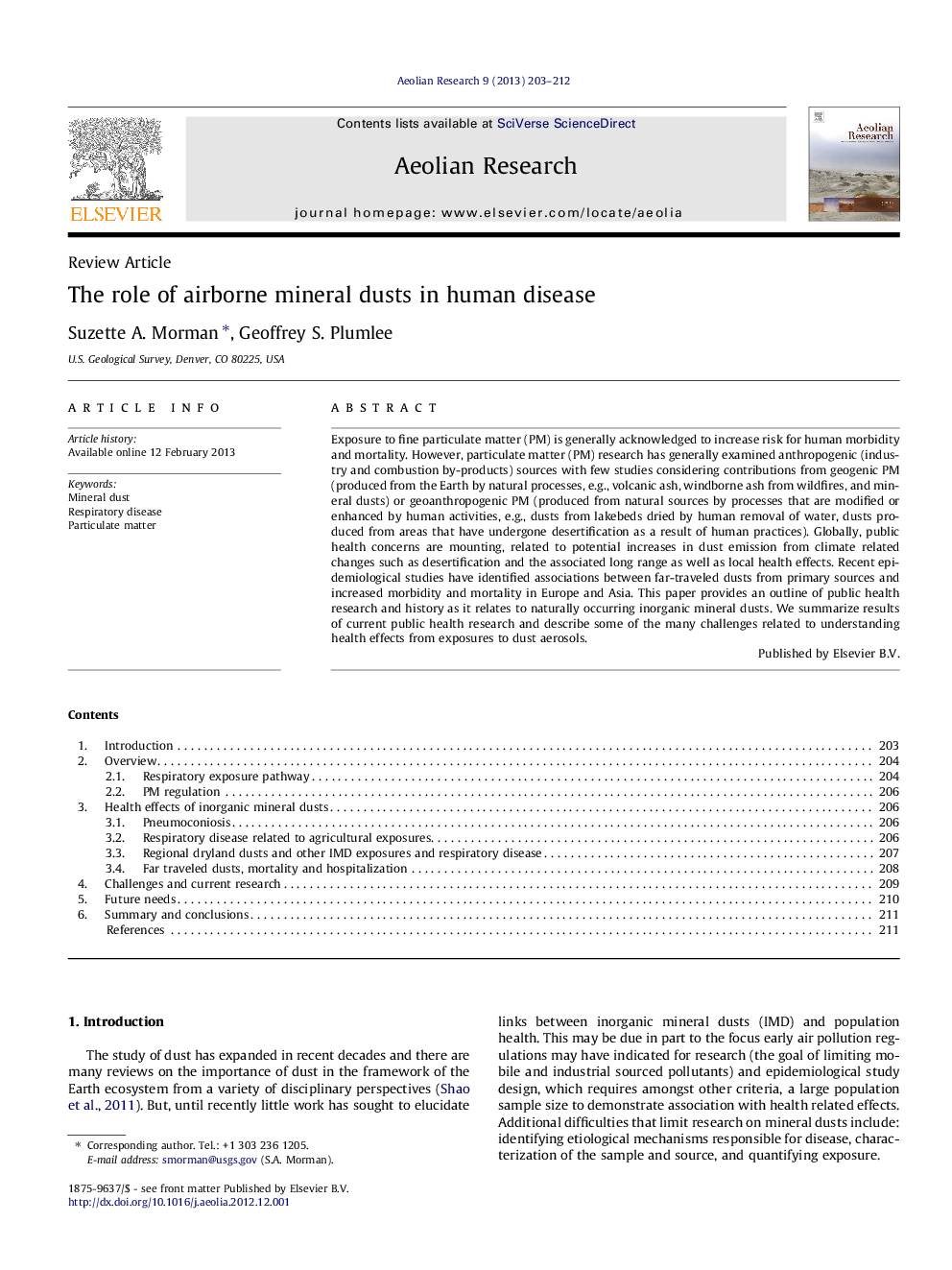 The role of airborne mineral dusts in human disease