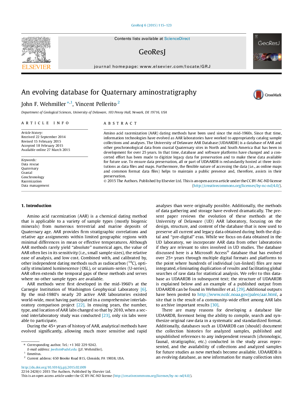 An evolving database for Quaternary aminostratigraphy