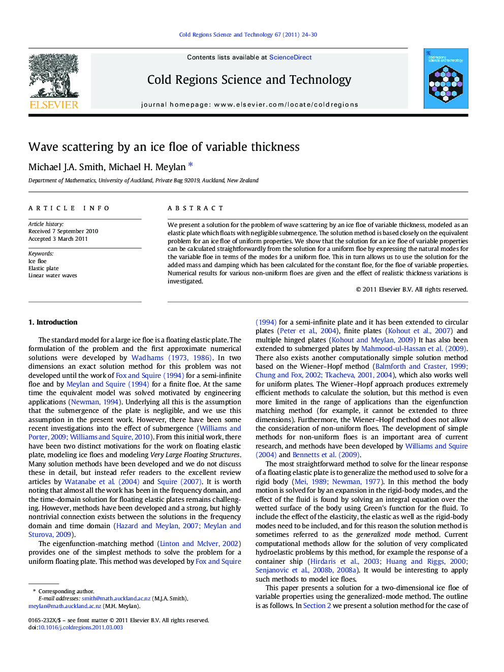 Wave scattering by an ice floe of variable thickness