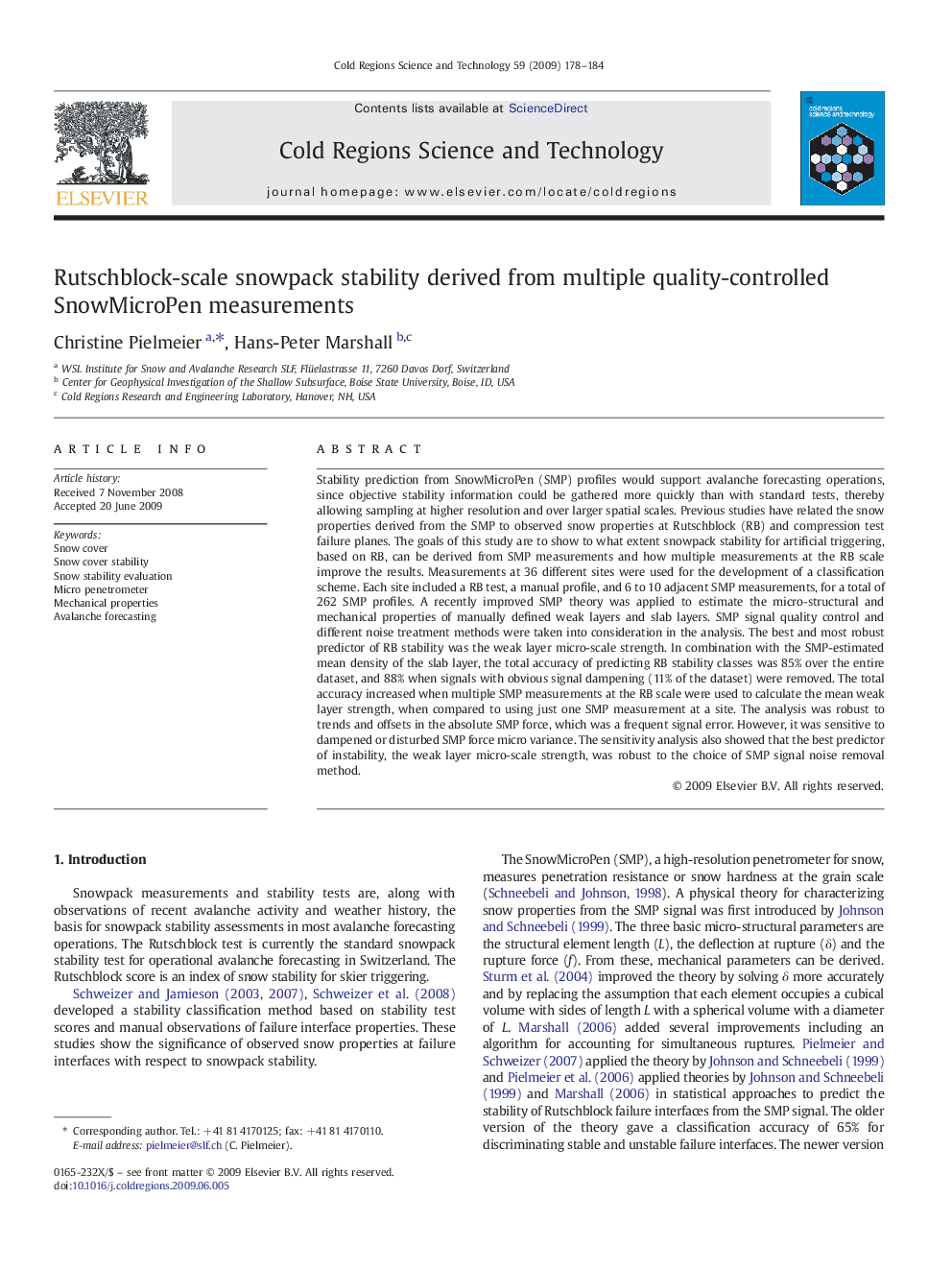 Rutschblock-scale snowpack stability derived from multiple quality-controlled SnowMicroPen measurements