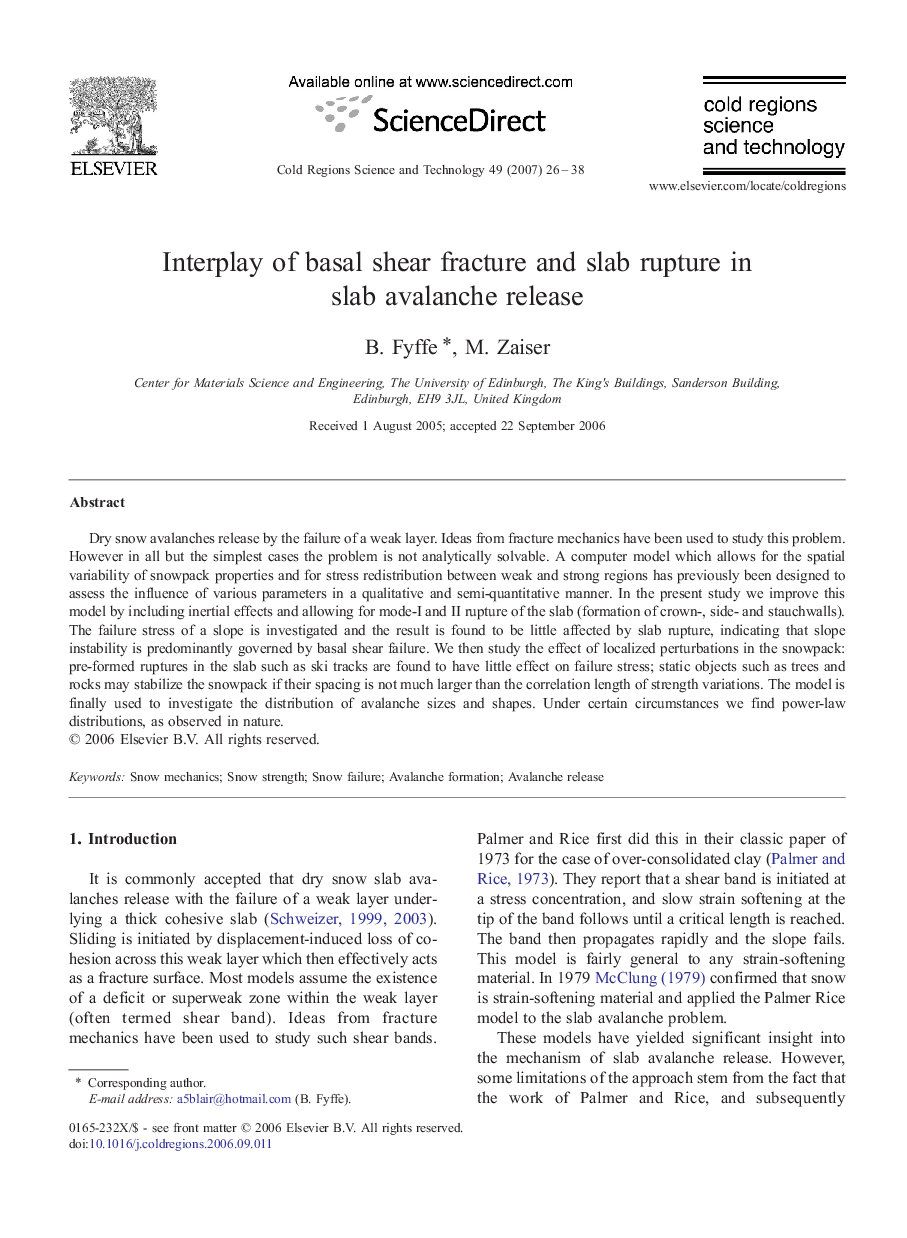 Interplay of basal shear fracture and slab rupture in slab avalanche release