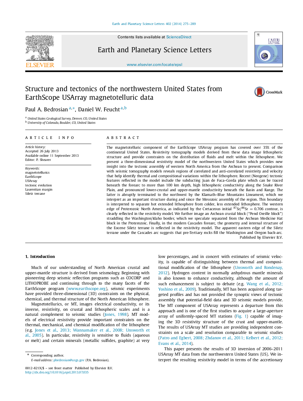 Structure and tectonics of the northwestern United States from EarthScope USArray magnetotelluric data