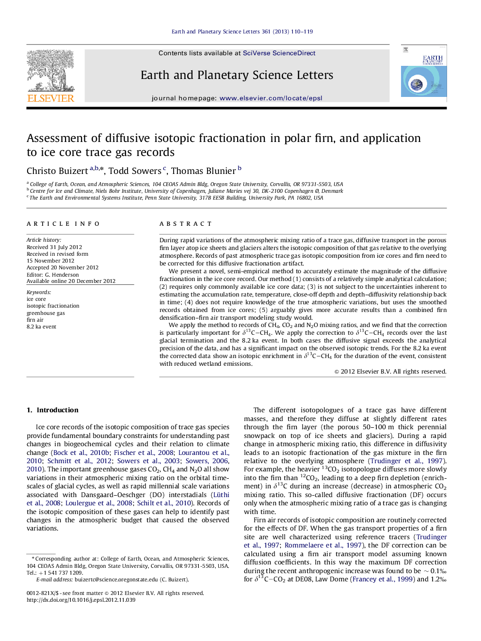 Assessment of diffusive isotopic fractionation in polar firn, and application to ice core trace gas records