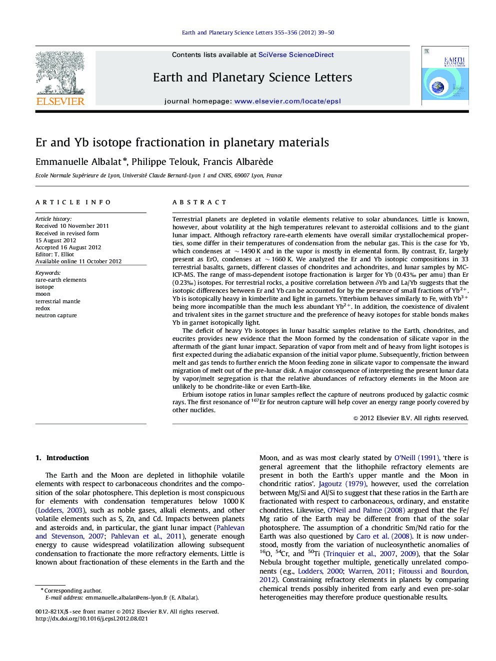 Er and Yb isotope fractionation in planetary materials