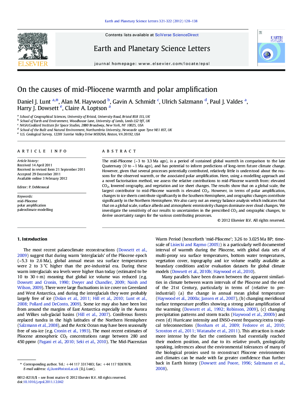 On the causes of mid-Pliocene warmth and polar amplification