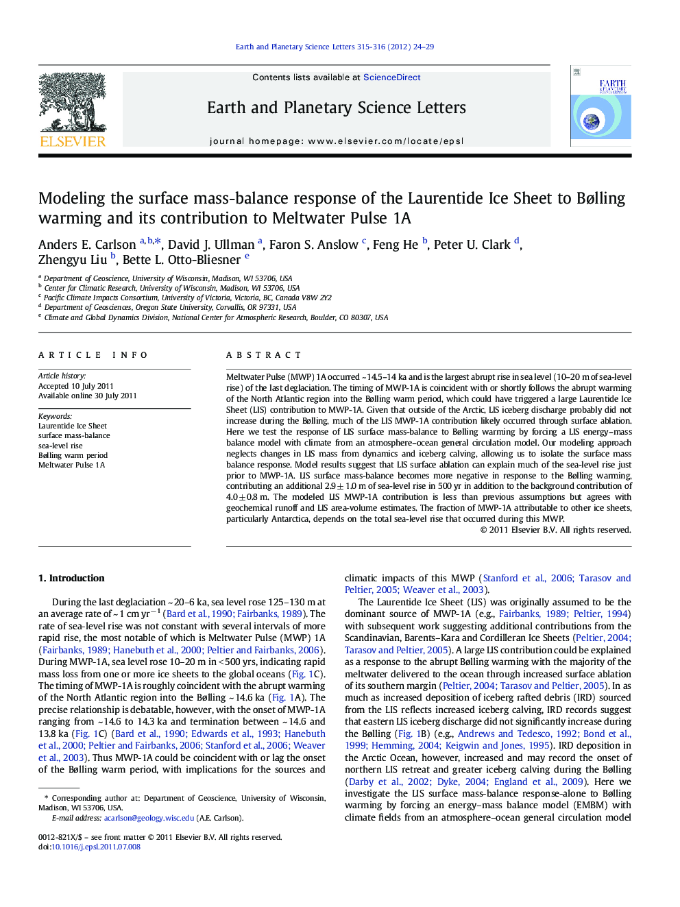Modeling the surface mass-balance response of the Laurentide Ice Sheet to Bølling warming and its contribution to Meltwater Pulse 1A