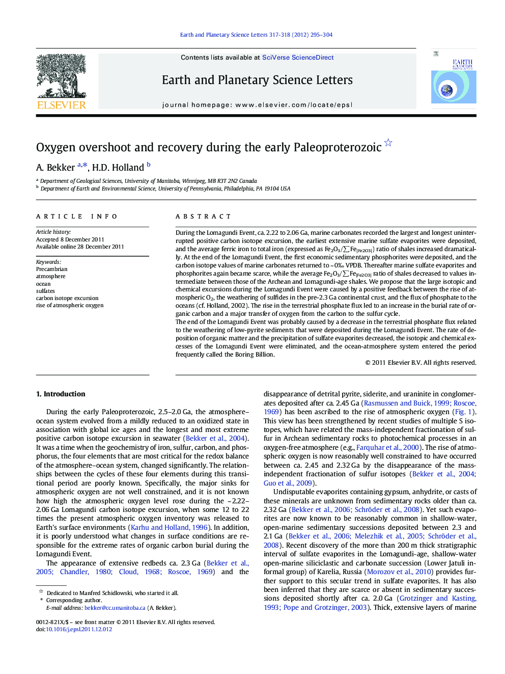 Oxygen overshoot and recovery during the early Paleoproterozoic 