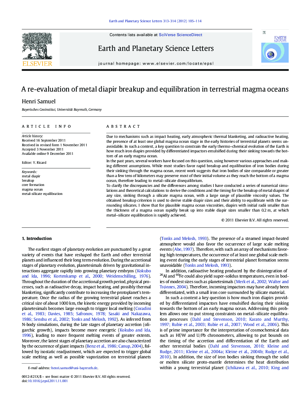 A re-evaluation of metal diapir breakup and equilibration in terrestrial magma oceans