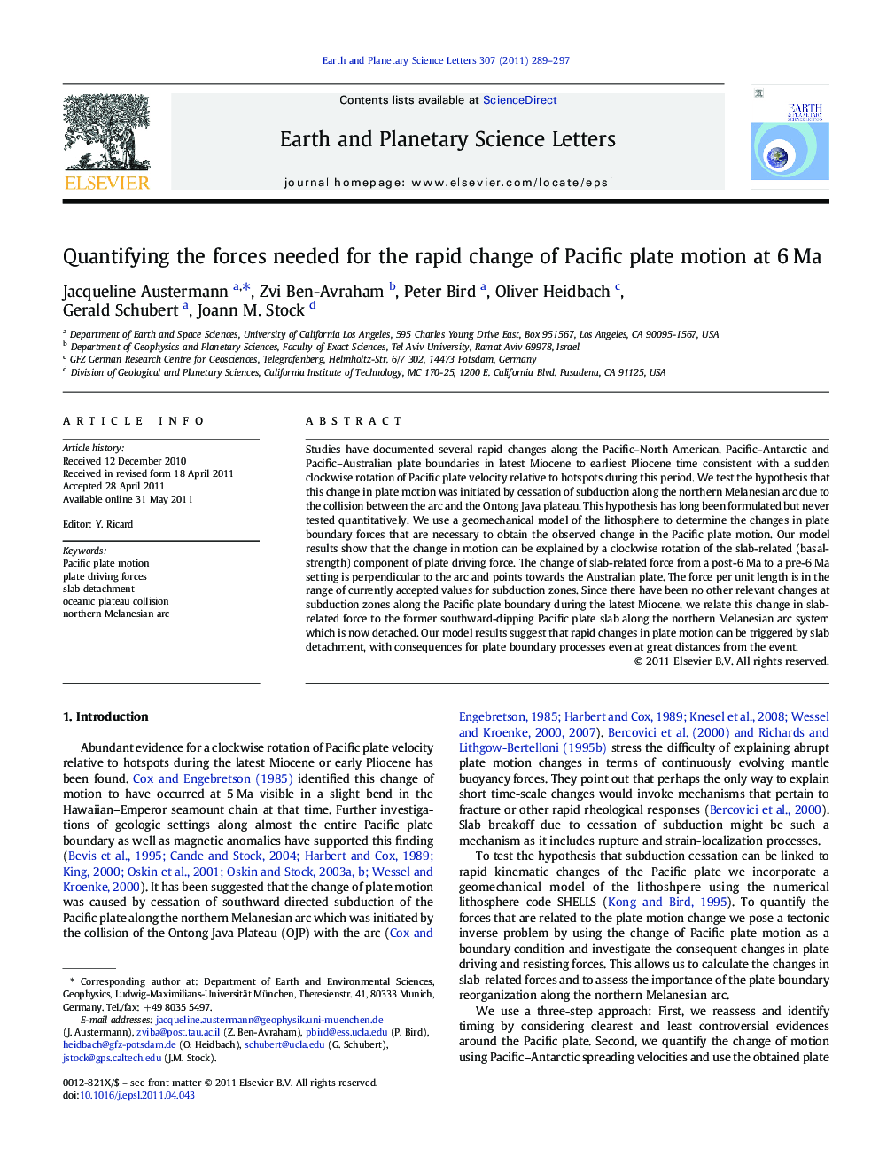 Quantifying the forces needed for the rapid change of Pacific plate motion at 6 Ma