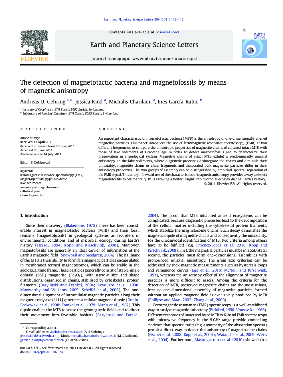 The detection of magnetotactic bacteria and magnetofossils by means of magnetic anisotropy