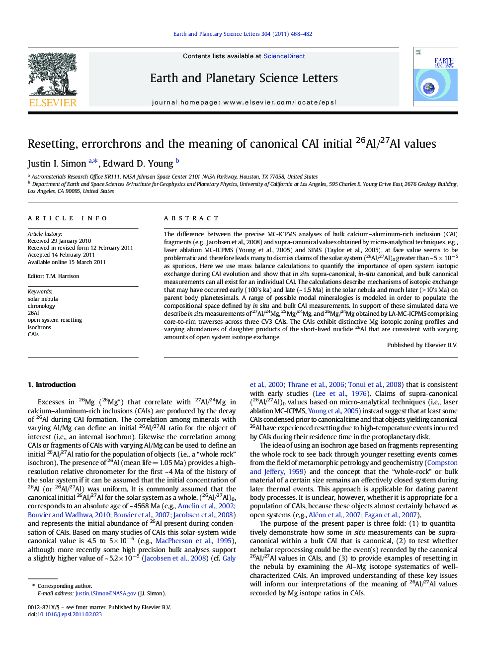 Resetting, errorchrons and the meaning of canonical CAI initial 26Al/27Al values