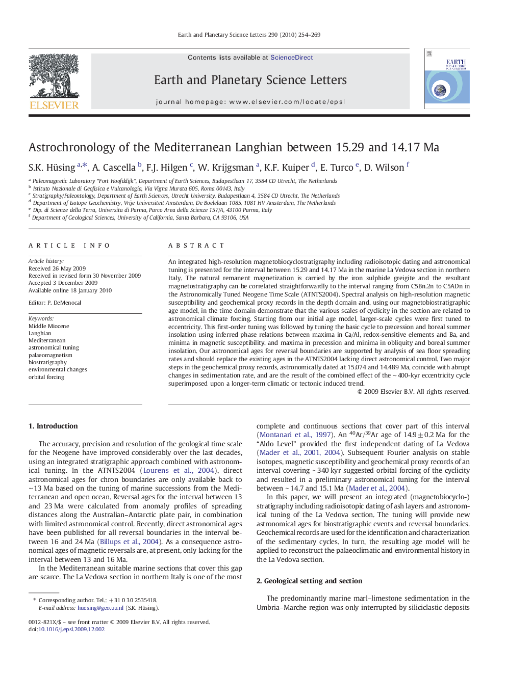 Astrochronology of the Mediterranean Langhian between 15.29 and 14.17 Ma