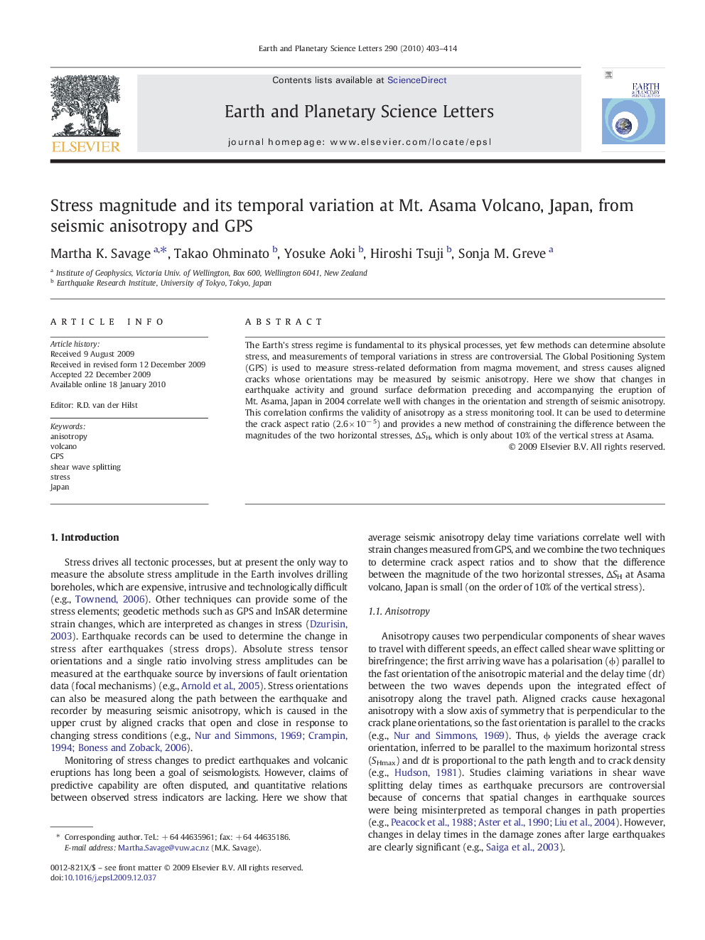 Stress magnitude and its temporal variation at Mt. Asama Volcano, Japan, from seismic anisotropy and GPS