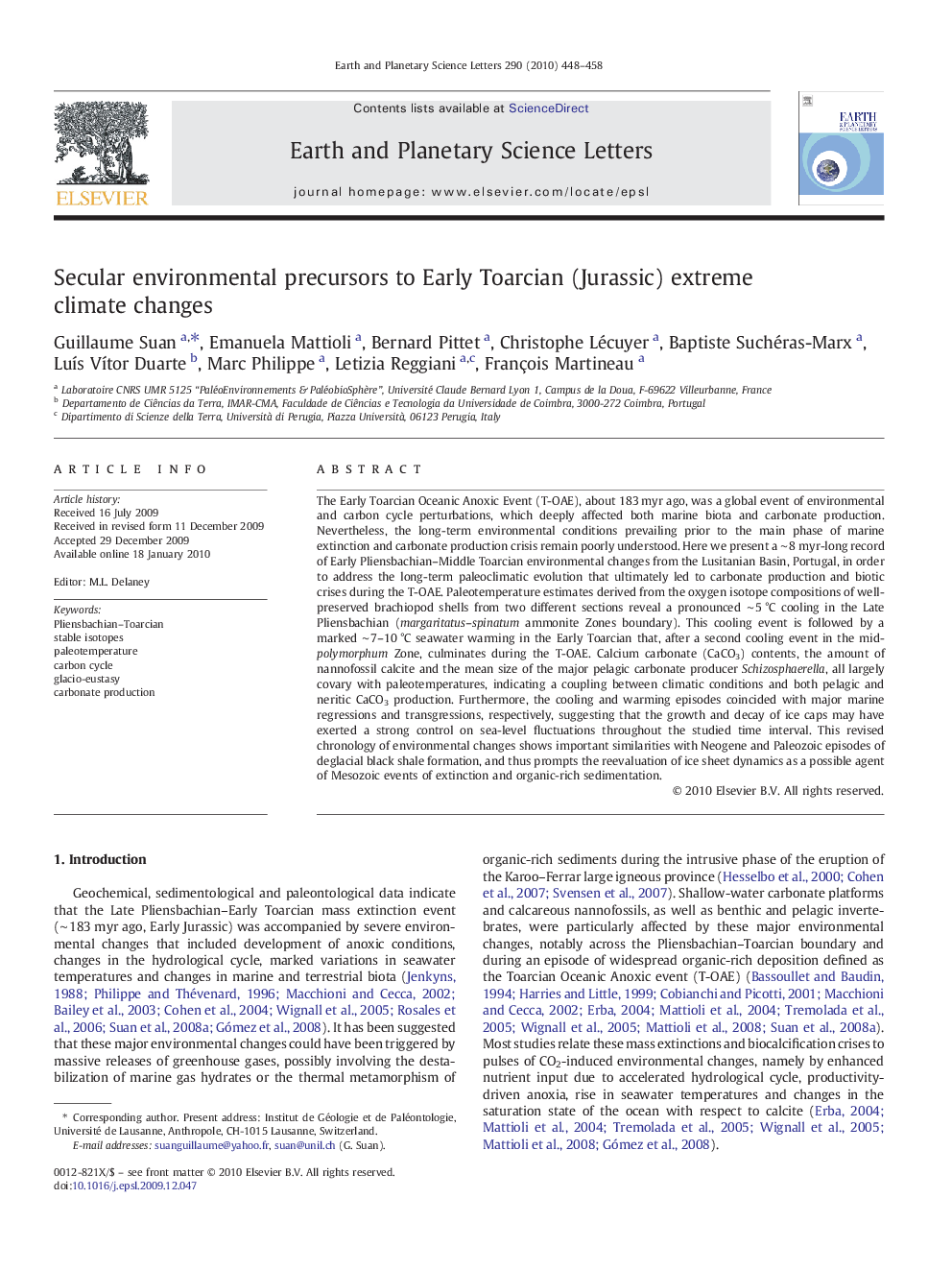 Secular environmental precursors to Early Toarcian (Jurassic) extreme climate changes