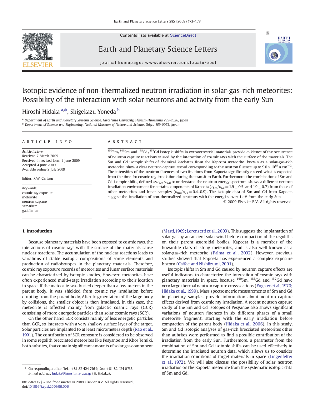 Isotopic evidence of non-thermalized neutron irradiation in solar-gas-rich meteorites: Possibility of the interaction with solar neutrons and activity from the early Sun