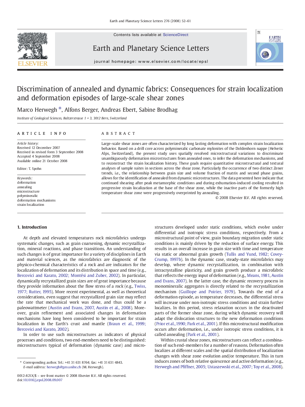 Discrimination of annealed and dynamic fabrics: Consequences for strain localization and deformation episodes of large-scale shear zones