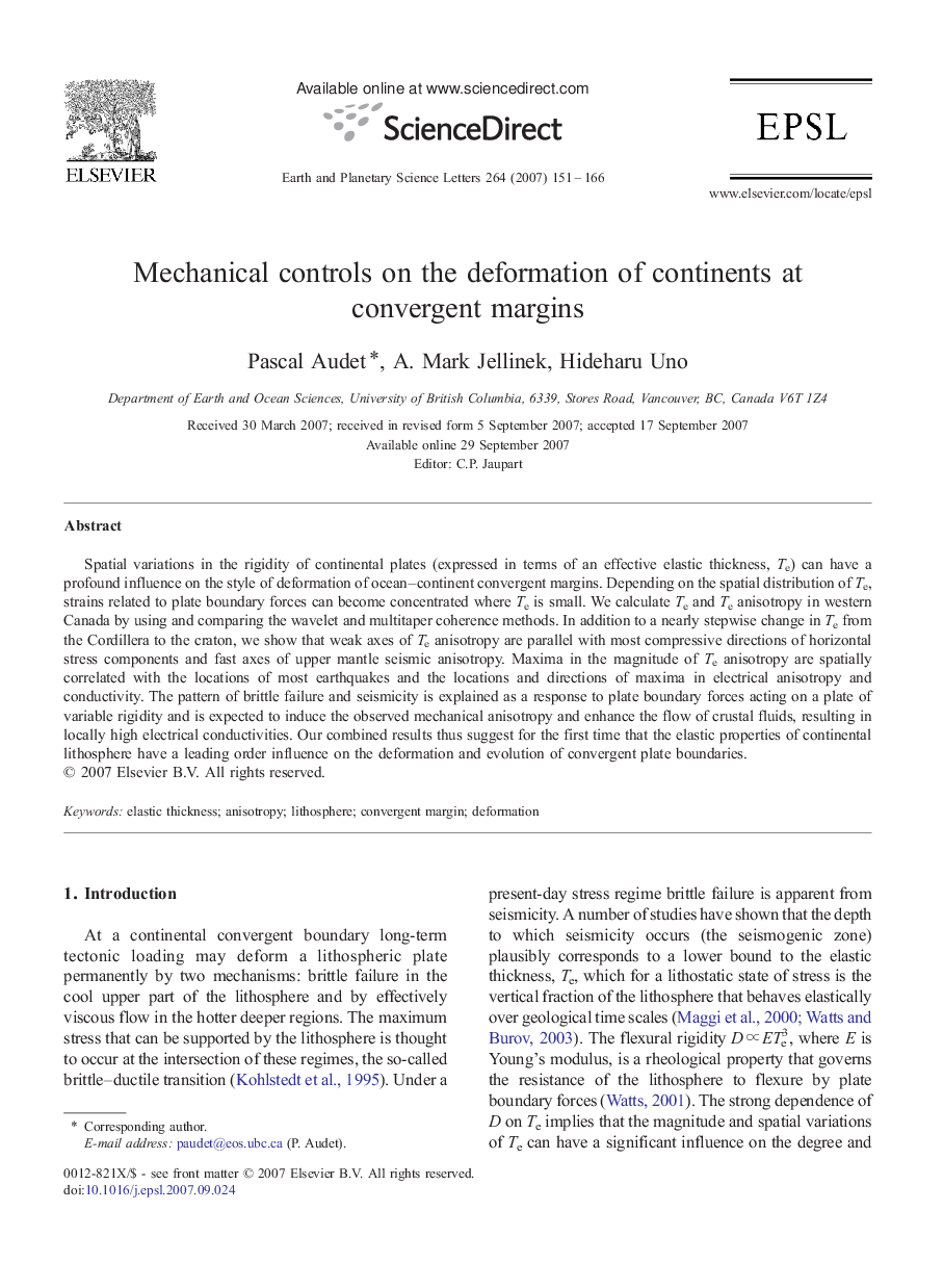 Mechanical controls on the deformation of continents at convergent margins