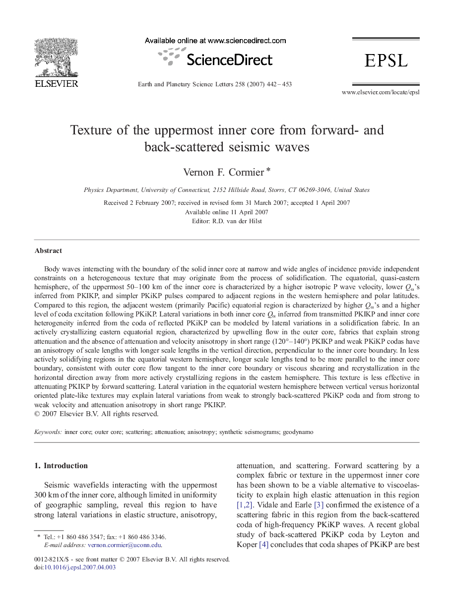 Texture of the uppermost inner core from forward- and back-scattered seismic waves