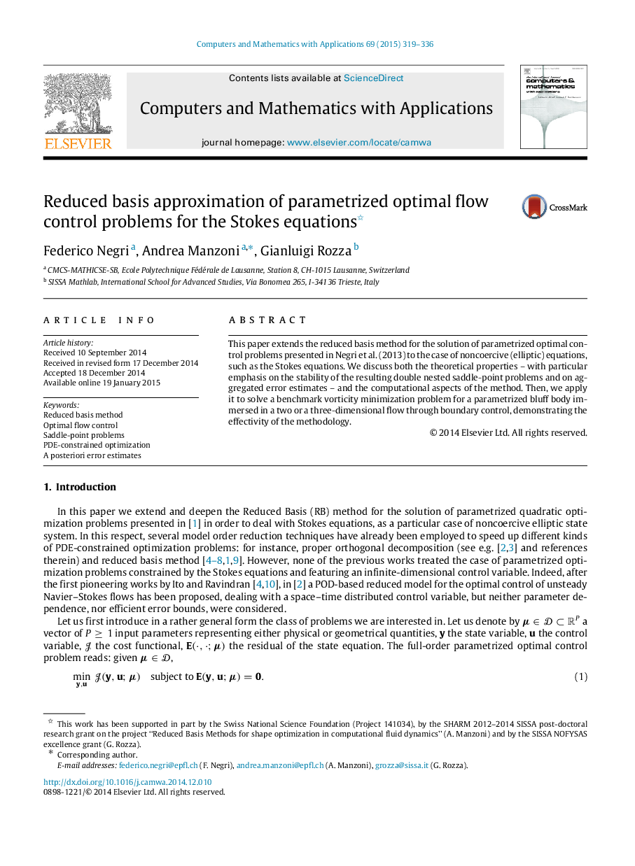 Reduced basis approximation of parametrized optimal flow control problems for the Stokes equations 