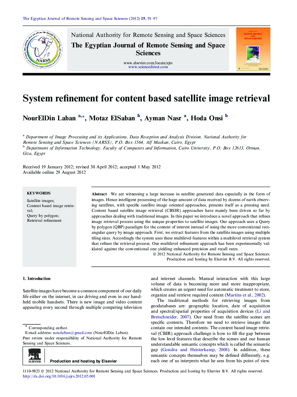 System refinement for content based satellite image retrieval 