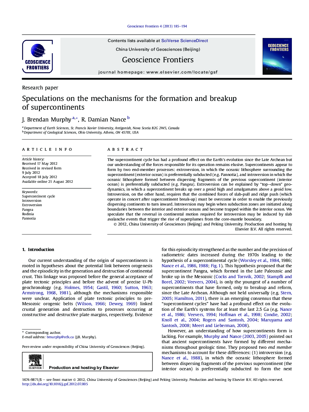 Speculations on the mechanisms for the formation and breakup of supercontinents 