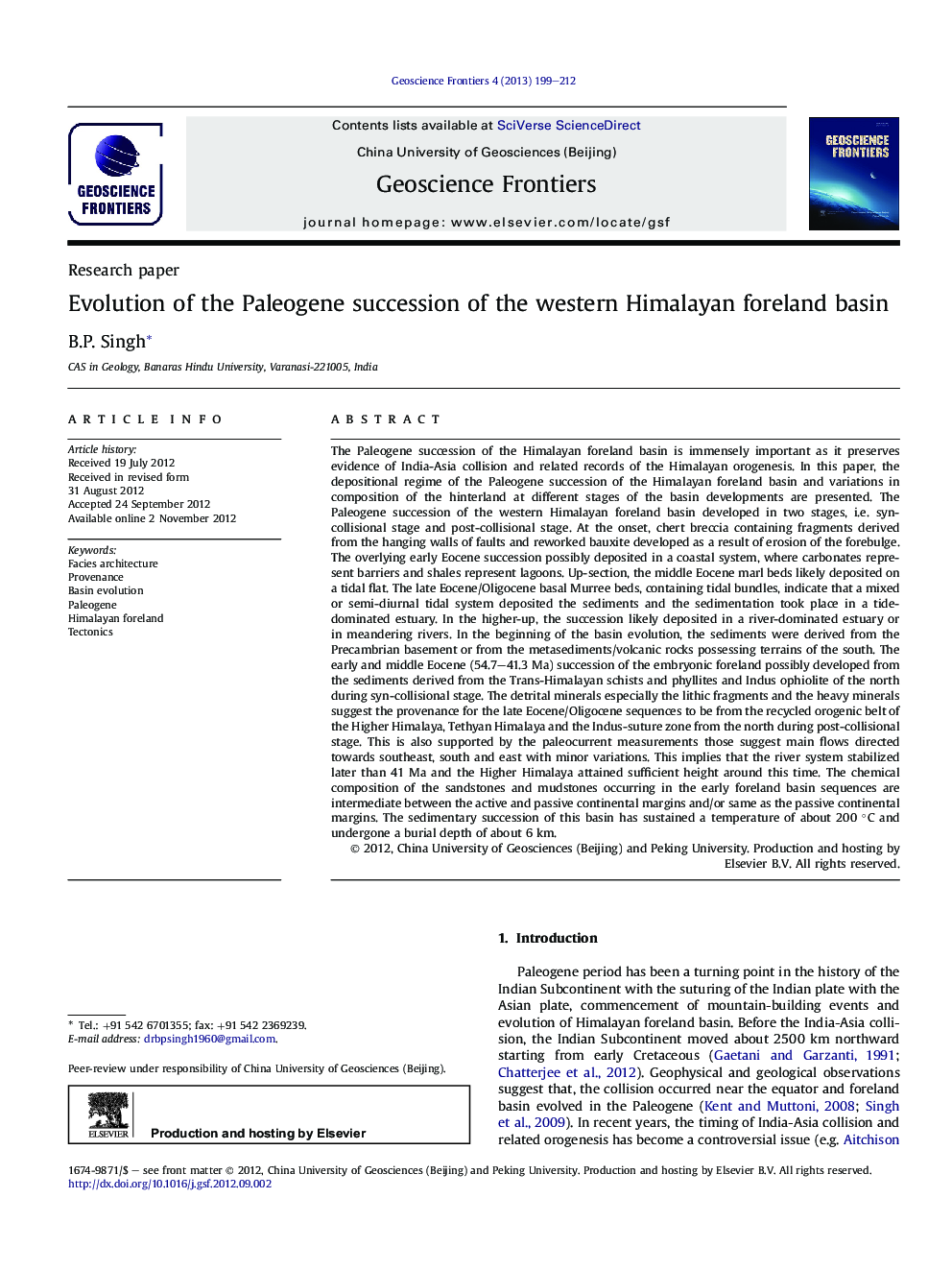 Evolution of the Paleogene succession of the western Himalayan foreland basin 