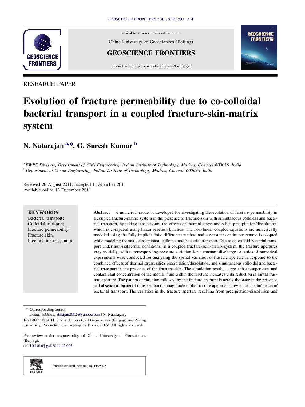 Evolution of fracture permeability due to co-colloidal bacterial transport in a coupled fracture-skin-matrix system