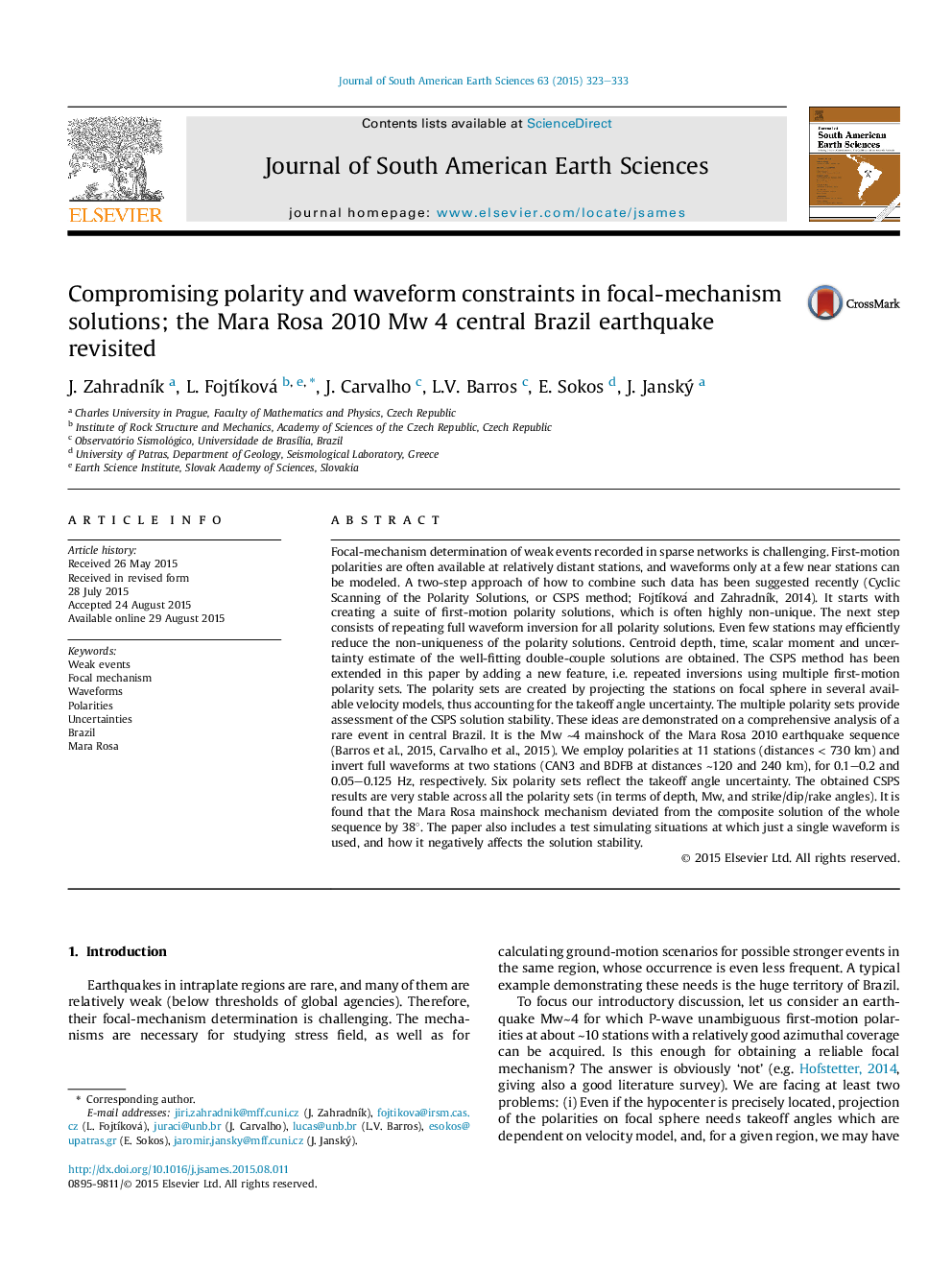 Compromising polarity and waveform constraints in focal-mechanism solutions; the Mara Rosa 2010 Mw 4 central Brazil earthquake revisited