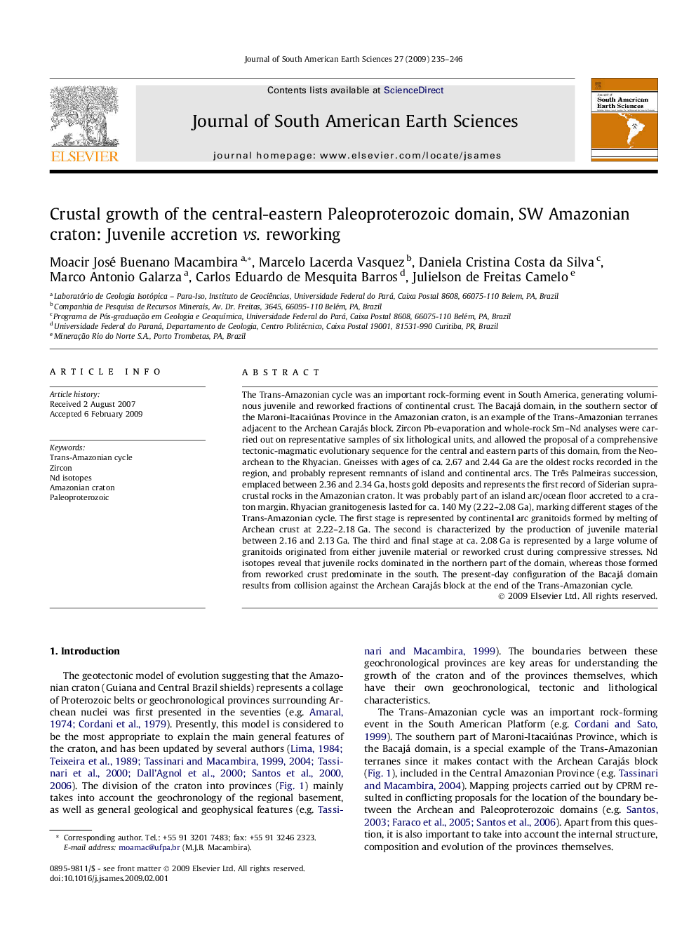 Crustal growth of the central-eastern Paleoproterozoic domain, SW Amazonian craton: Juvenile accretion vs. reworking