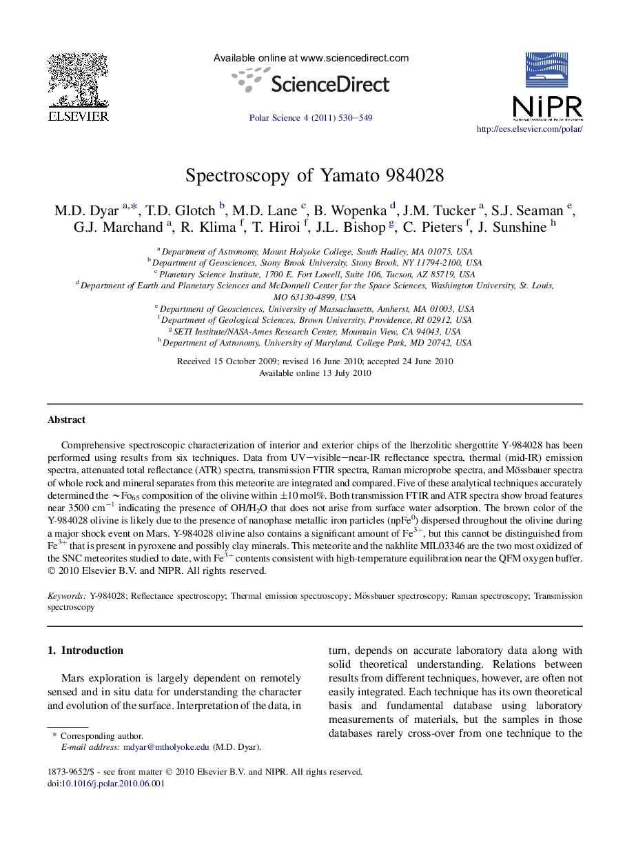 Spectroscopy of Yamato 984028