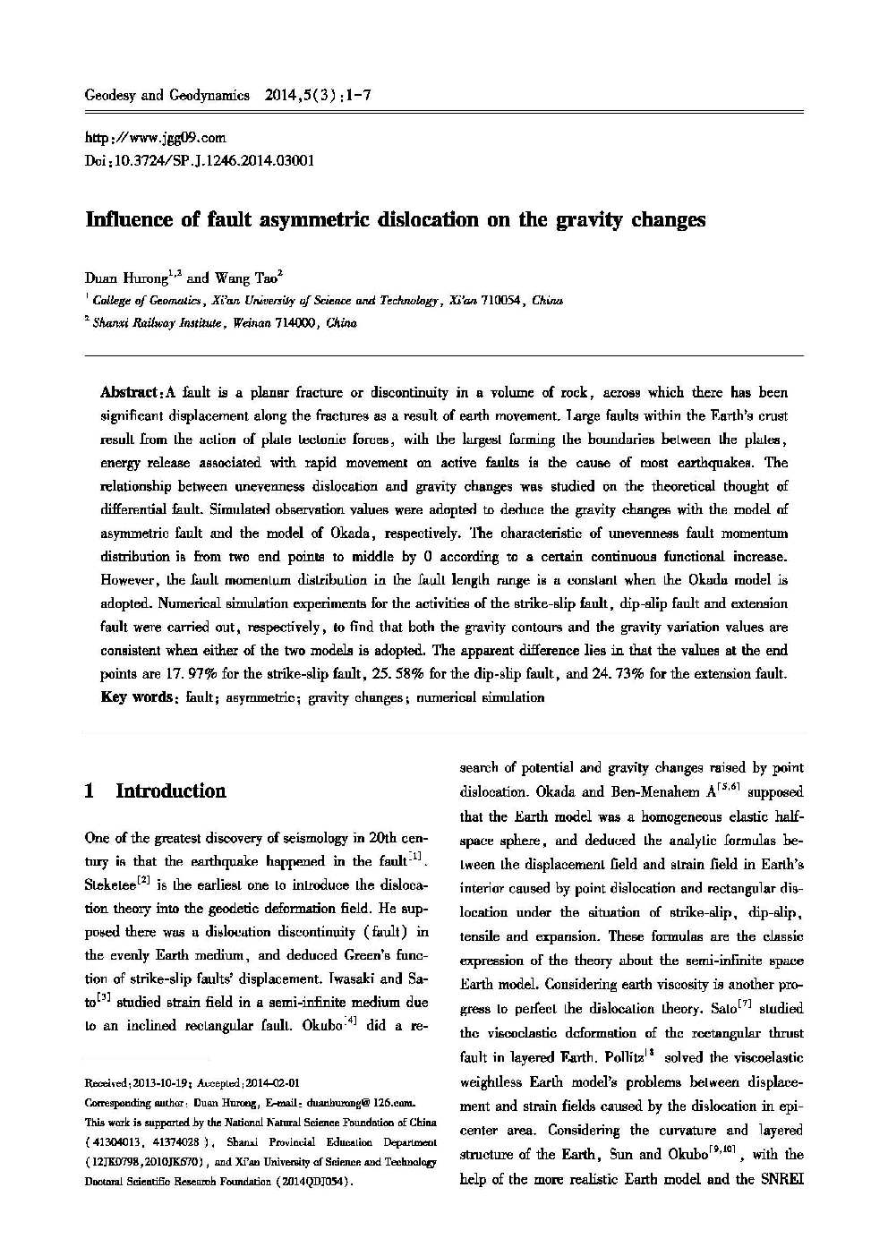 Influence of fault asymmetric dislocation on the gravity changes 