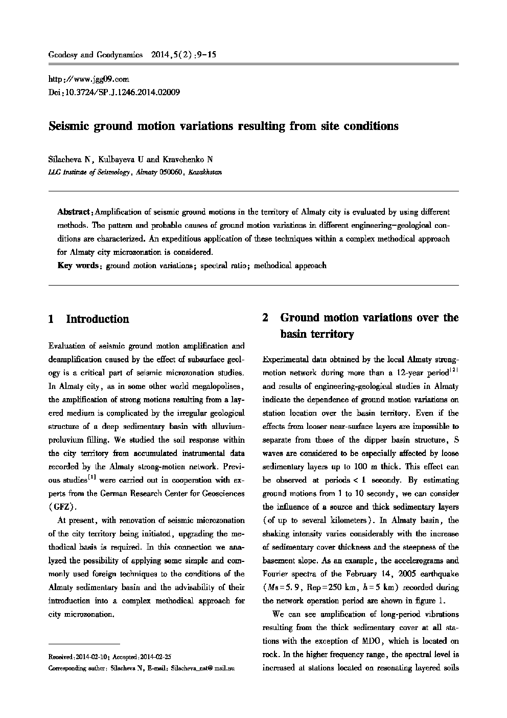 Seismic ground motion variations resulting from site conditions