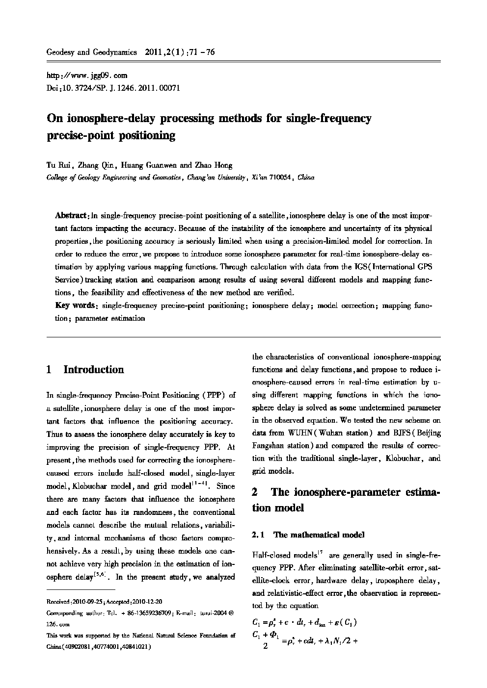 On ionosphere-delay processing methods for single-frequency precise-point positioning 