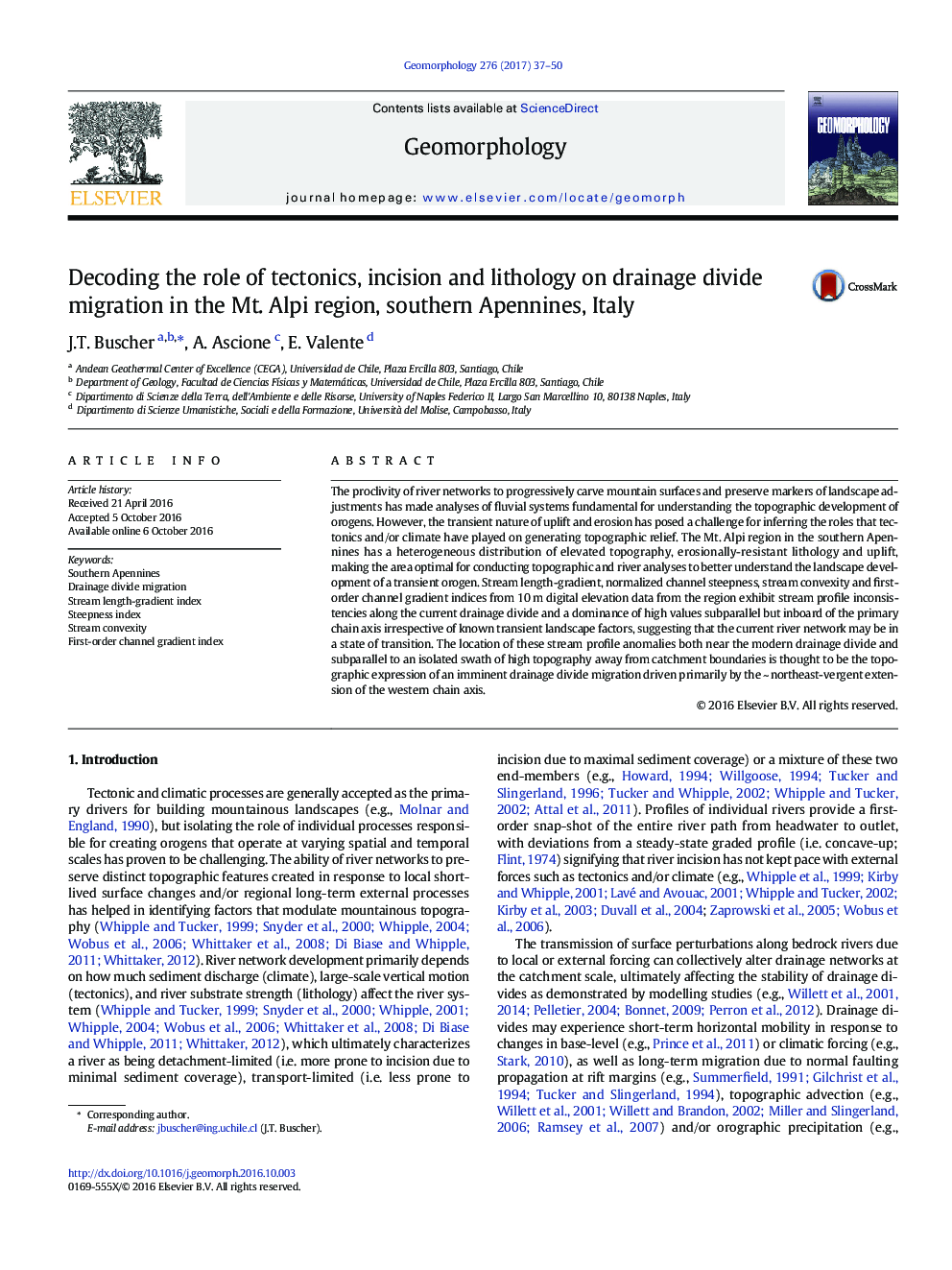 Decoding the role of tectonics, incision and lithology on drainage divide migration in the Mt. Alpi region, southern Apennines, Italy