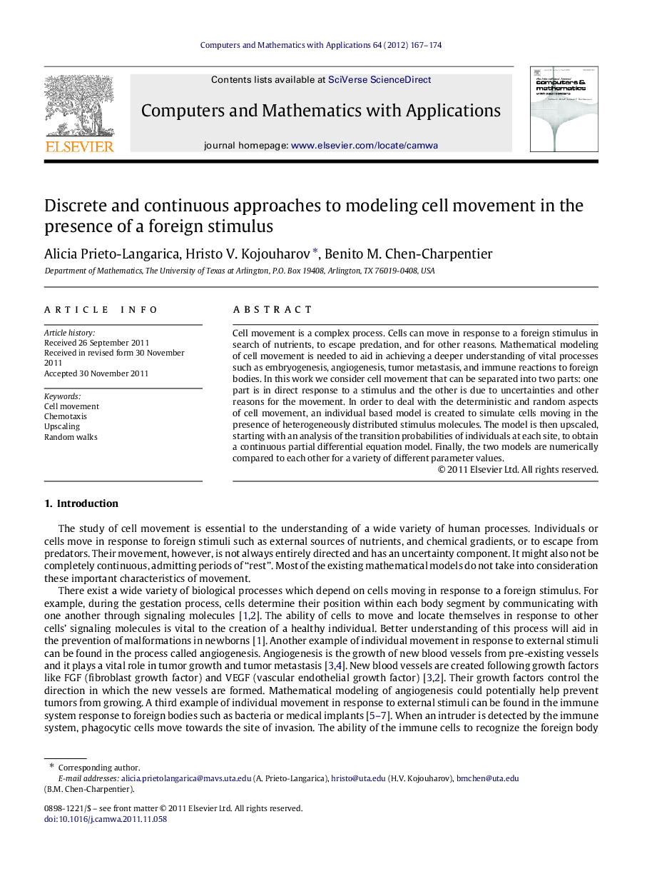 Discrete and continuous approaches to modeling cell movement in the presence of a foreign stimulus