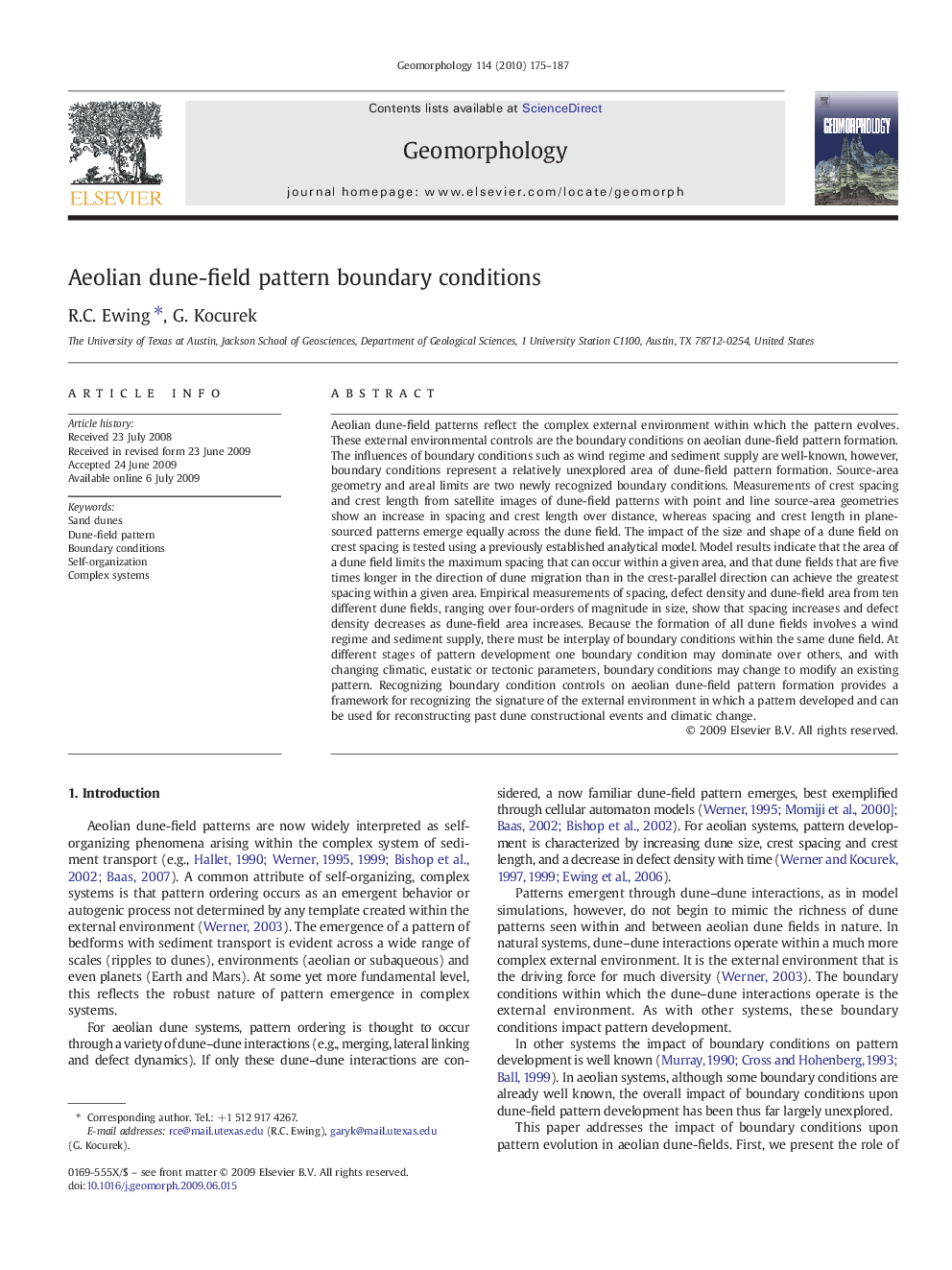 Aeolian dune-field pattern boundary conditions