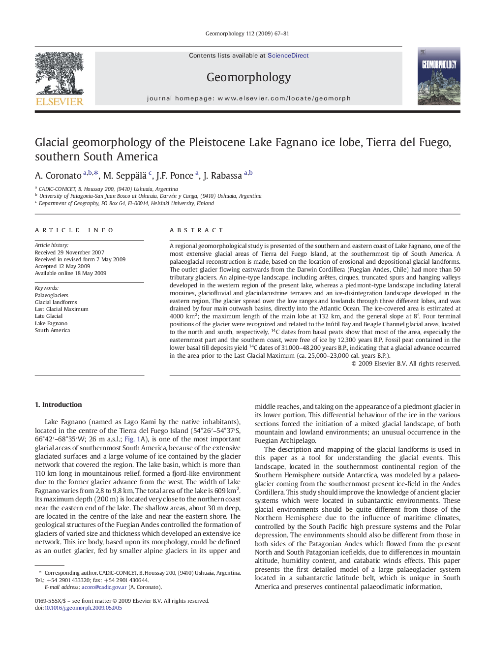 Glacial geomorphology of the Pleistocene Lake Fagnano ice lobe, Tierra del Fuego, southern South America