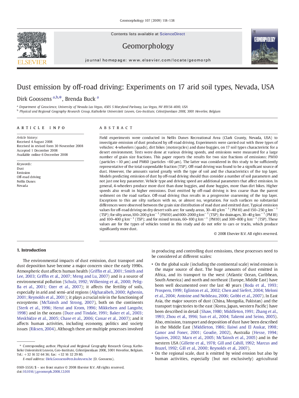 Dust emission by off-road driving: Experiments on 17 arid soil types, Nevada, USA