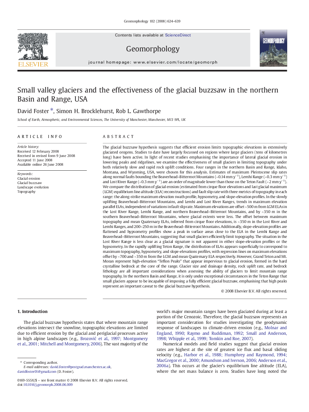 Small valley glaciers and the effectiveness of the glacial buzzsaw in the northern Basin and Range, USA