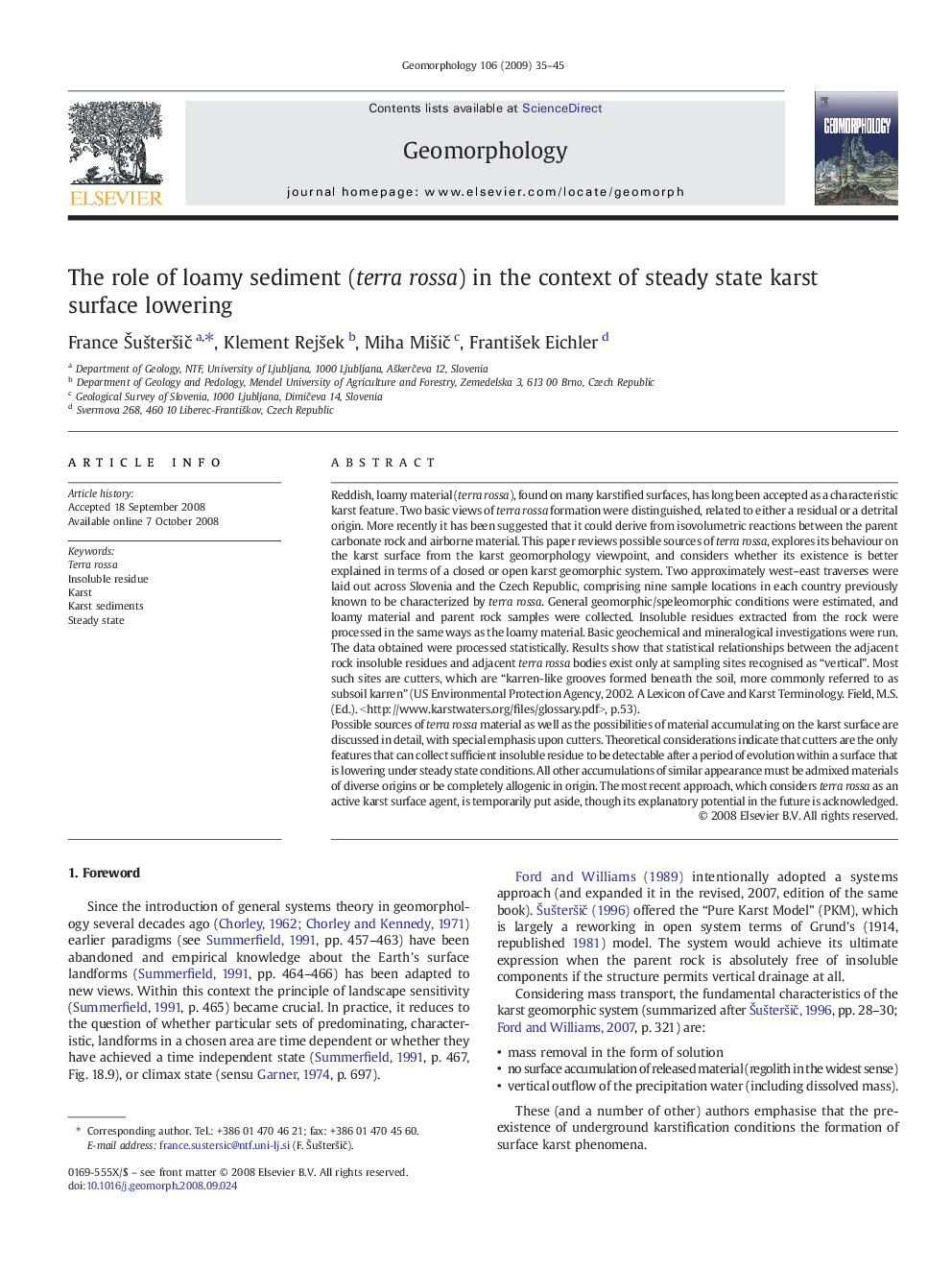 The role of loamy sediment (terra rossa) in the context of steady state karst surface lowering