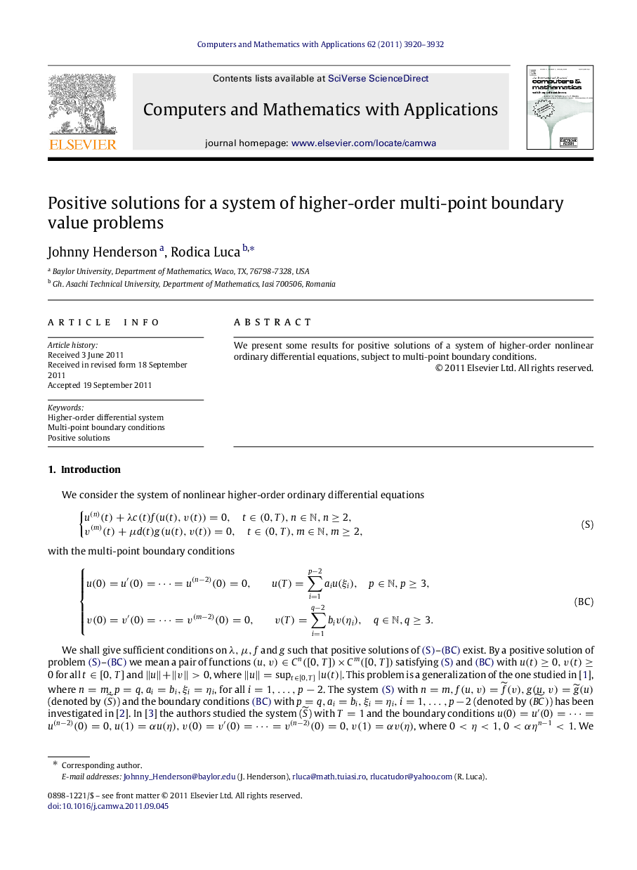 Positive solutions for a system of higher-order multi-point boundary value problems