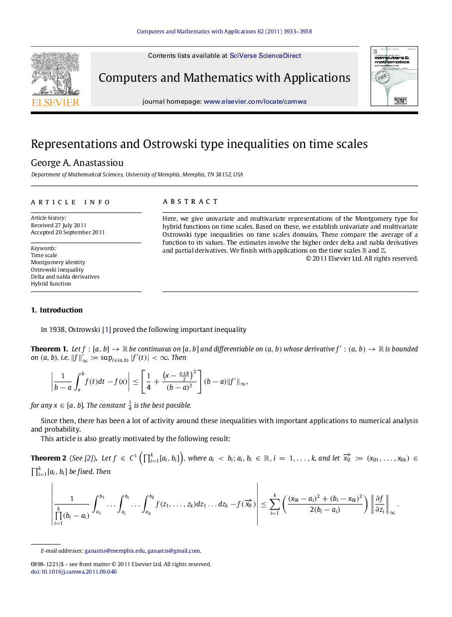 Representations and Ostrowski type inequalities on time scales