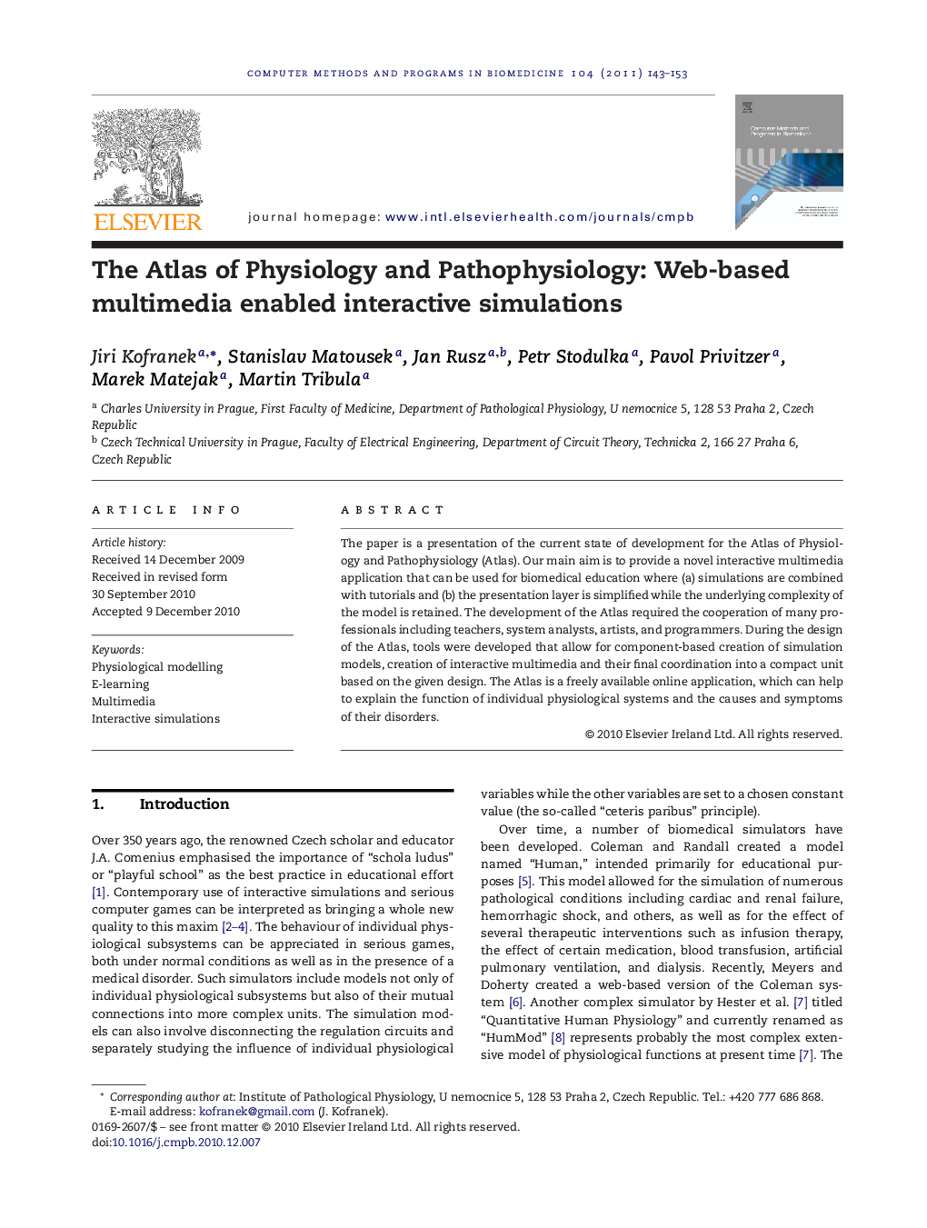 The Atlas of Physiology and Pathophysiology: Web-based multimedia enabled interactive simulations