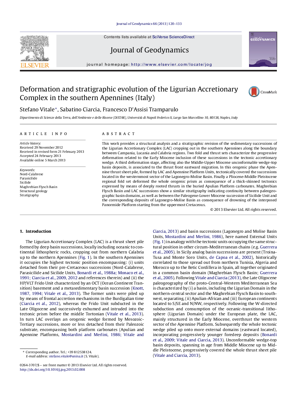 Deformation and stratigraphic evolution of the Ligurian Accretionary Complex in the southern Apennines (Italy)