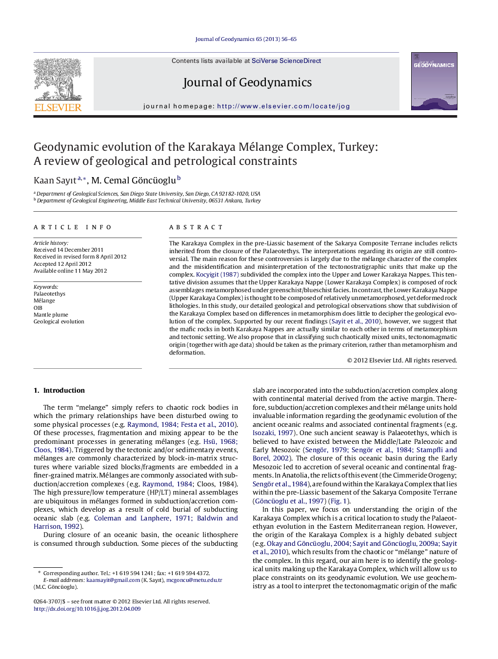 Geodynamic evolution of the Karakaya Mélange Complex, Turkey: A review of geological and petrological constraints