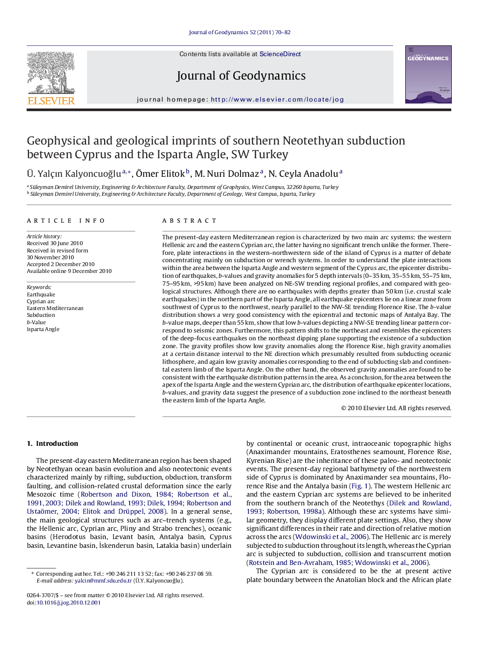 Geophysical and geological imprints of southern Neotethyan subduction between Cyprus and the Isparta Angle, SW Turkey