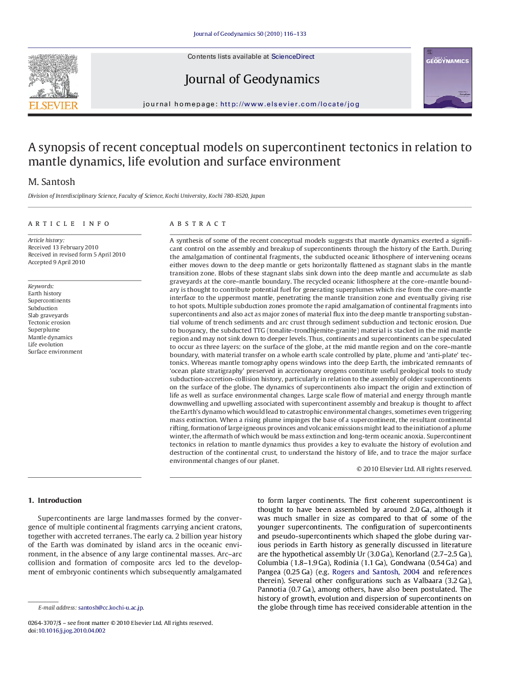 A synopsis of recent conceptual models on supercontinent tectonics in relation to mantle dynamics, life evolution and surface environment