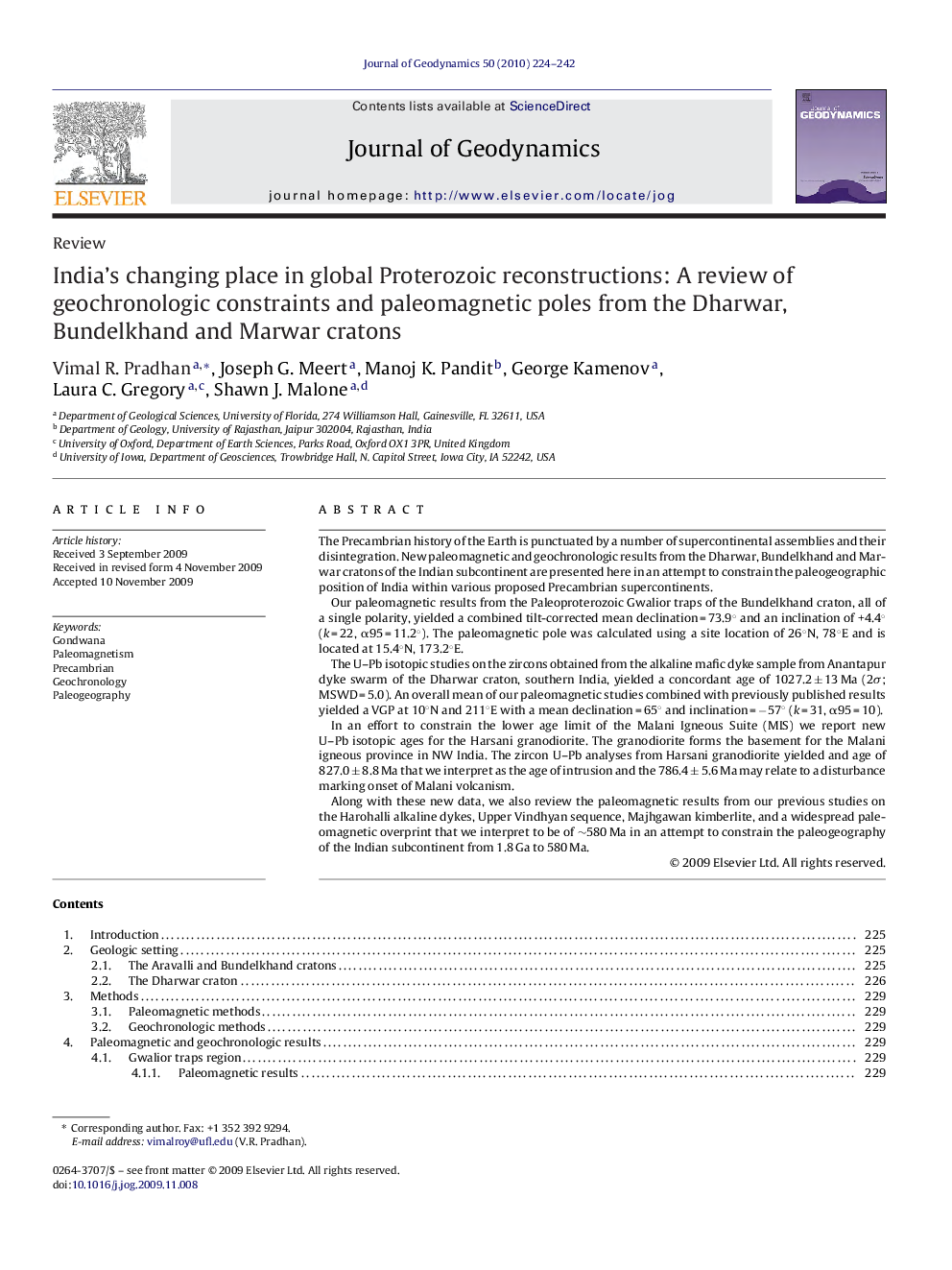 India's changing place in global Proterozoic reconstructions: A review of geochronologic constraints and paleomagnetic poles from the Dharwar, Bundelkhand and Marwar cratons