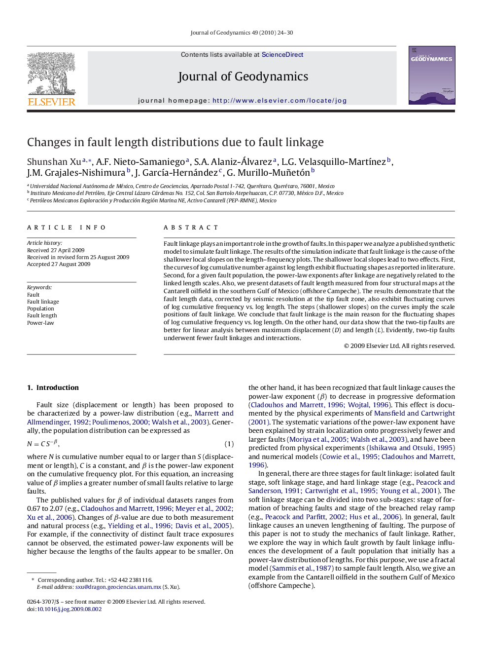 Changes in fault length distributions due to fault linkage